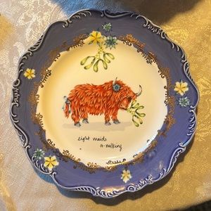 Lou Rota Anthropologie 8 maids a milking 12 days of Christmas plate